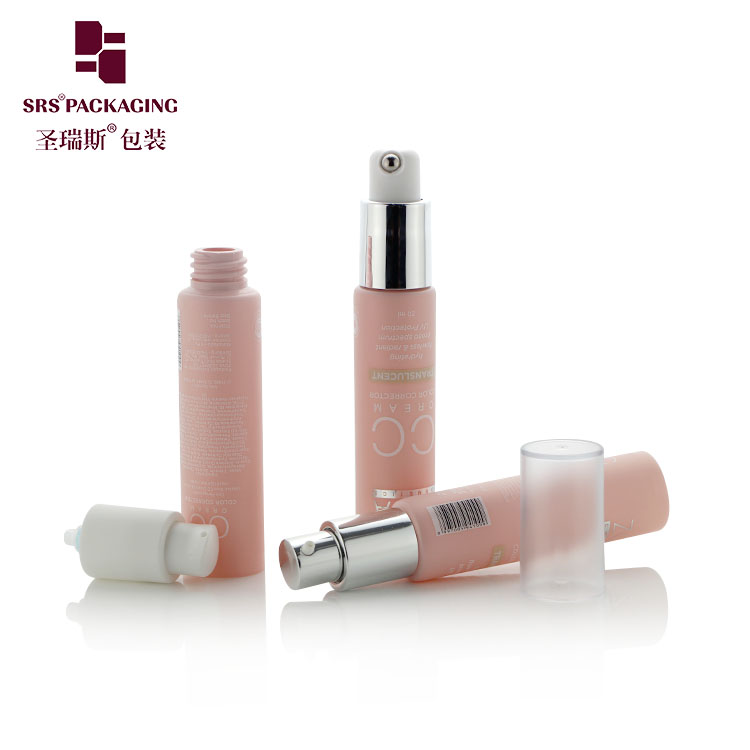 Pink Colored PE PCR Soft Tube For Cosmetics Diameter 24mm Squeeze Tube With Single Roller Ball Applicator Head