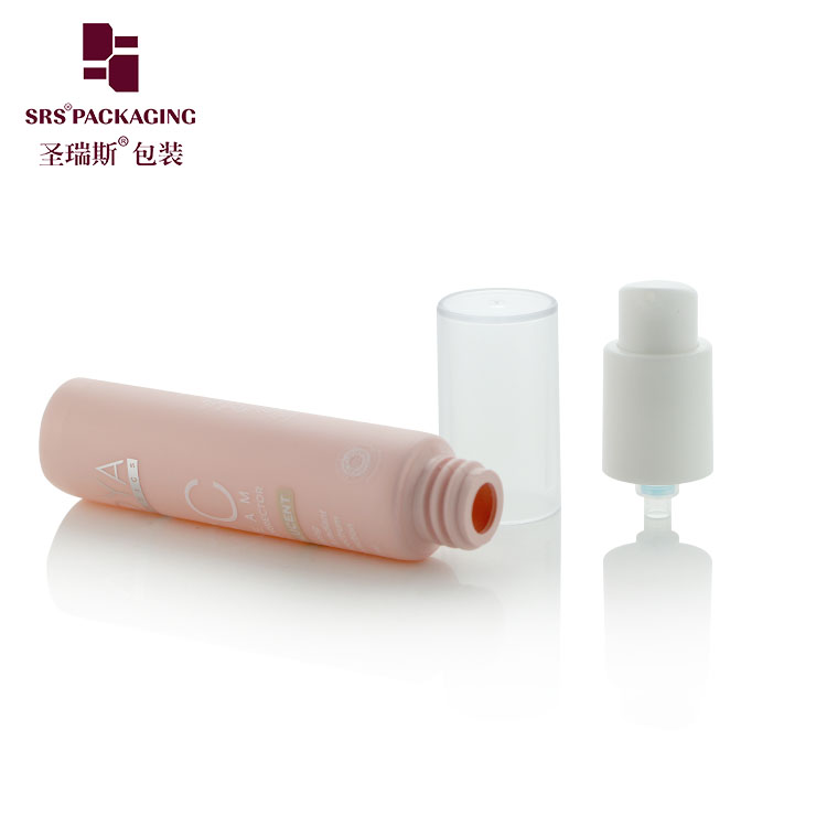 Pink Colored PE PCR Soft Tube For Cosmetics Diameter 24mm Squeeze Tube With Single Roller Ball Applicator Head