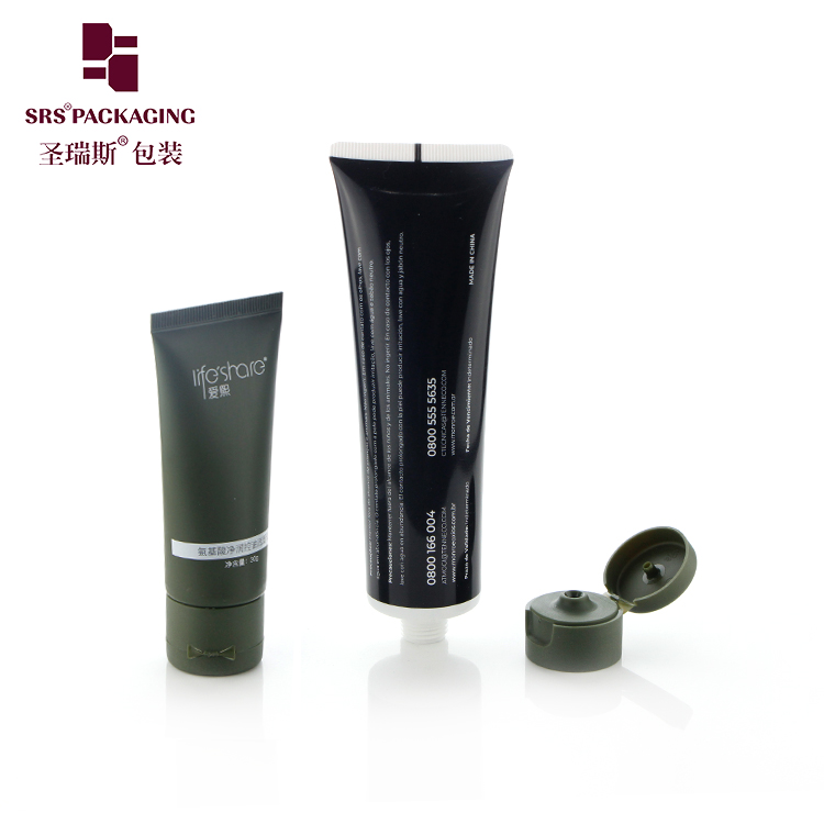 Flip cap 100ml 120ml 150ml PE plastic custom logo and color cosmetic tube