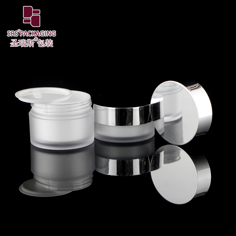 Luxury double wall cosmetic cream pet jar made of eco friendly plastic for skin care set container