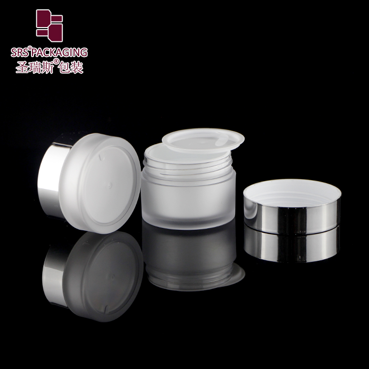 Luxury double wall cosmetic cream pet jar made of eco friendly plastic for skin care set container