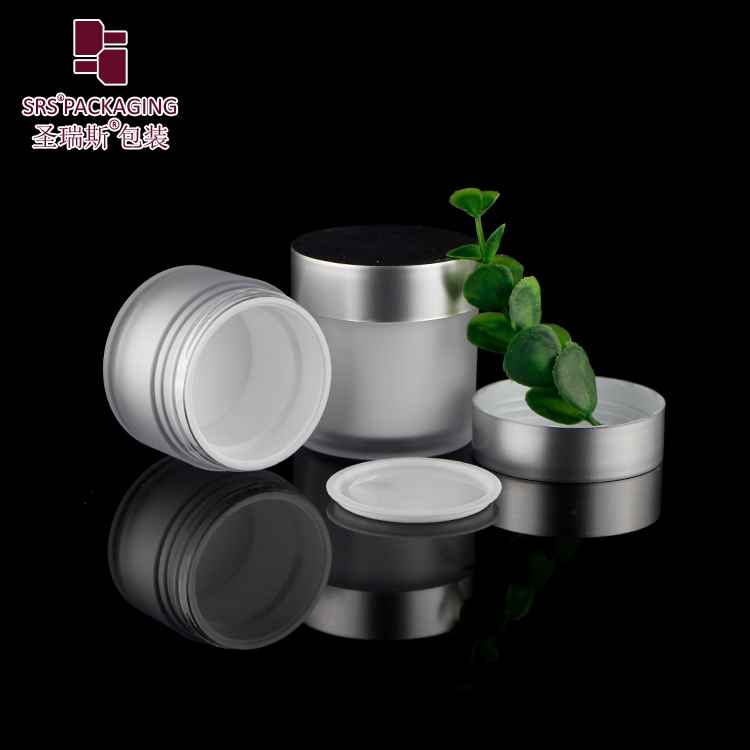 Luxury double wall cosmetic cream pet jar made of eco friendly plastic for skin care set container