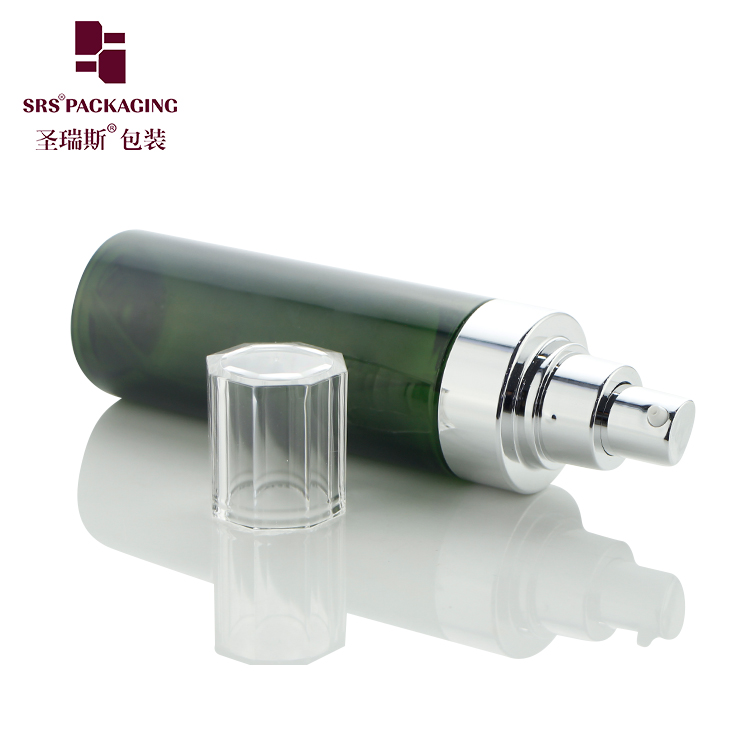 Custom Eco-friendly 120ml PET Plastic Green Cosmetic Cream Gel Bottle with Lotion Pump