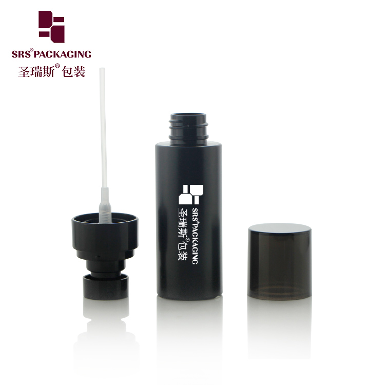 Plastic black spray pump container 50ml PET sprayer bottle professional cosmetic packaging