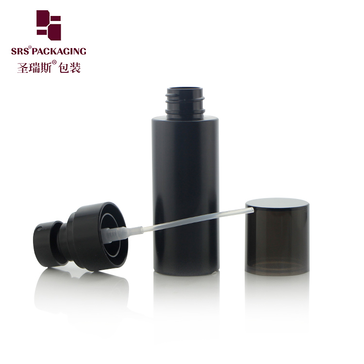 Plastic black spray pump container 50ml PET sprayer bottle professional cosmetic packaging