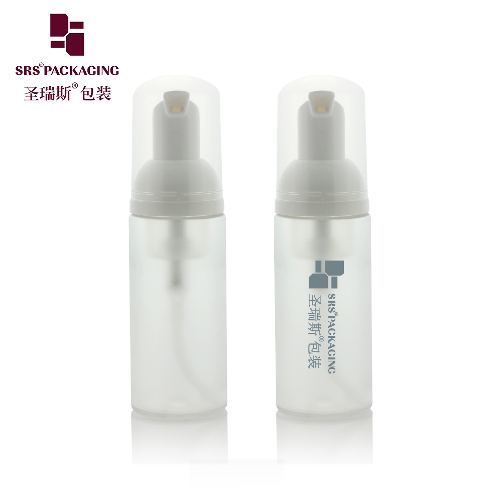 Empty white PET plastic bottle 50ml Facial Cleanser foam pump skincare set container packaging