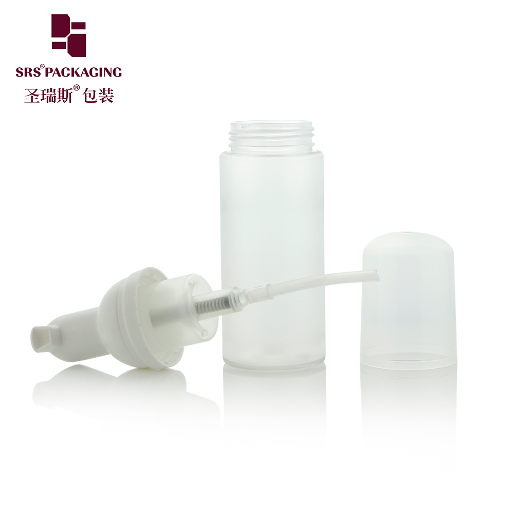 Empty white PET plastic bottle 50ml Facial Cleanser foam pump skincare set container packaging