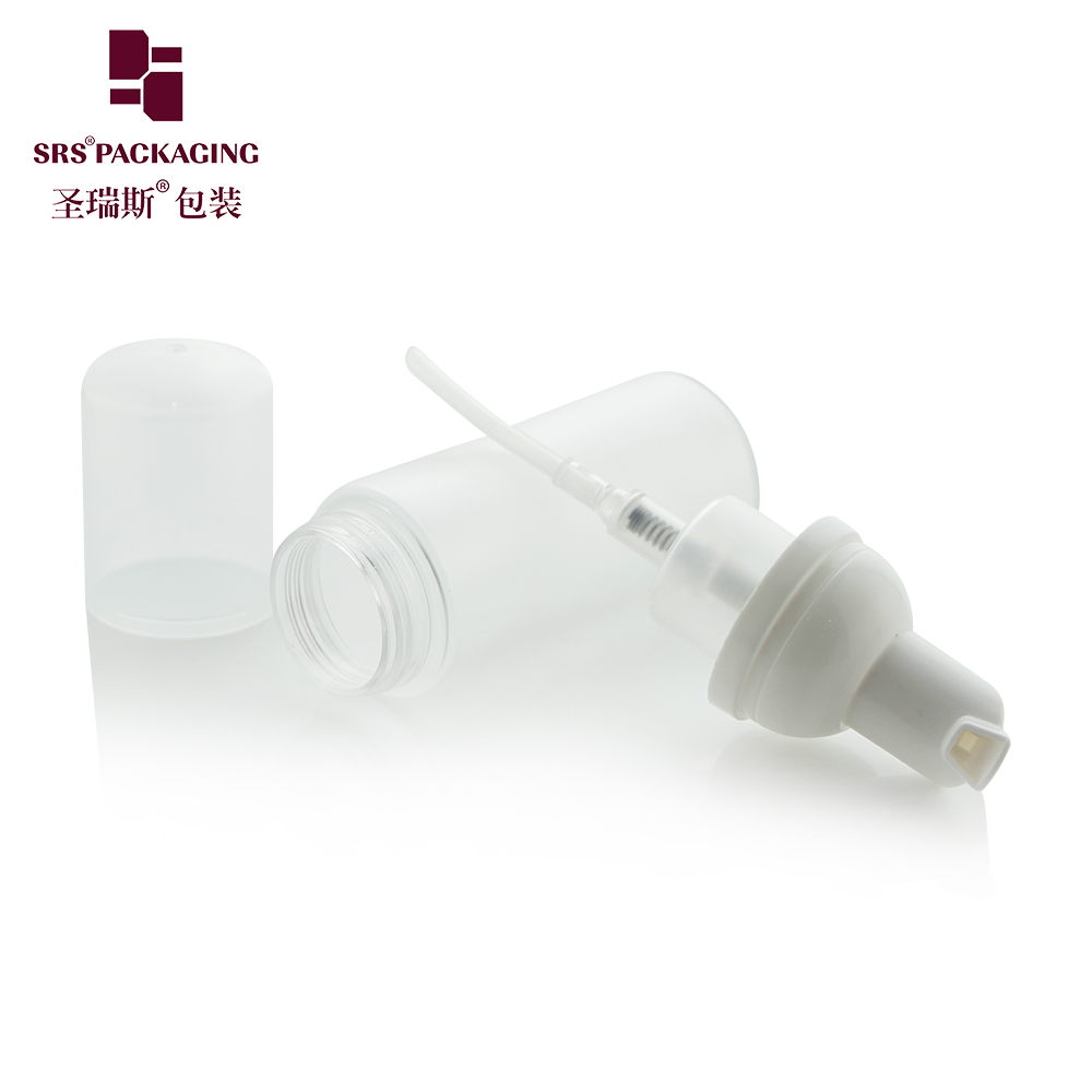 Empty white PET plastic bottle 50ml Facial Cleanser foam pump skincare set container packaging