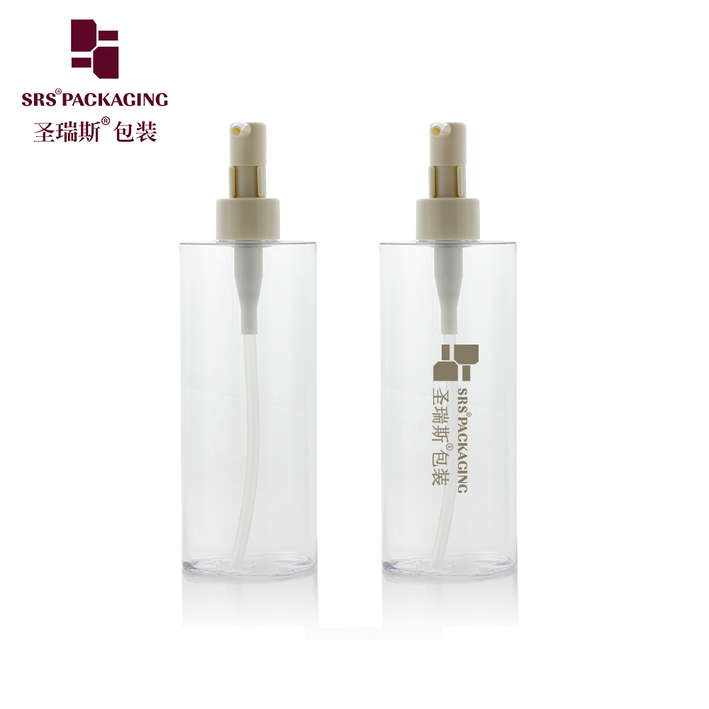 Flat Shoulder PET 300ml Bottle PCR Eco-friendly Recycable Pump Bottle For Hand Soap in Salon