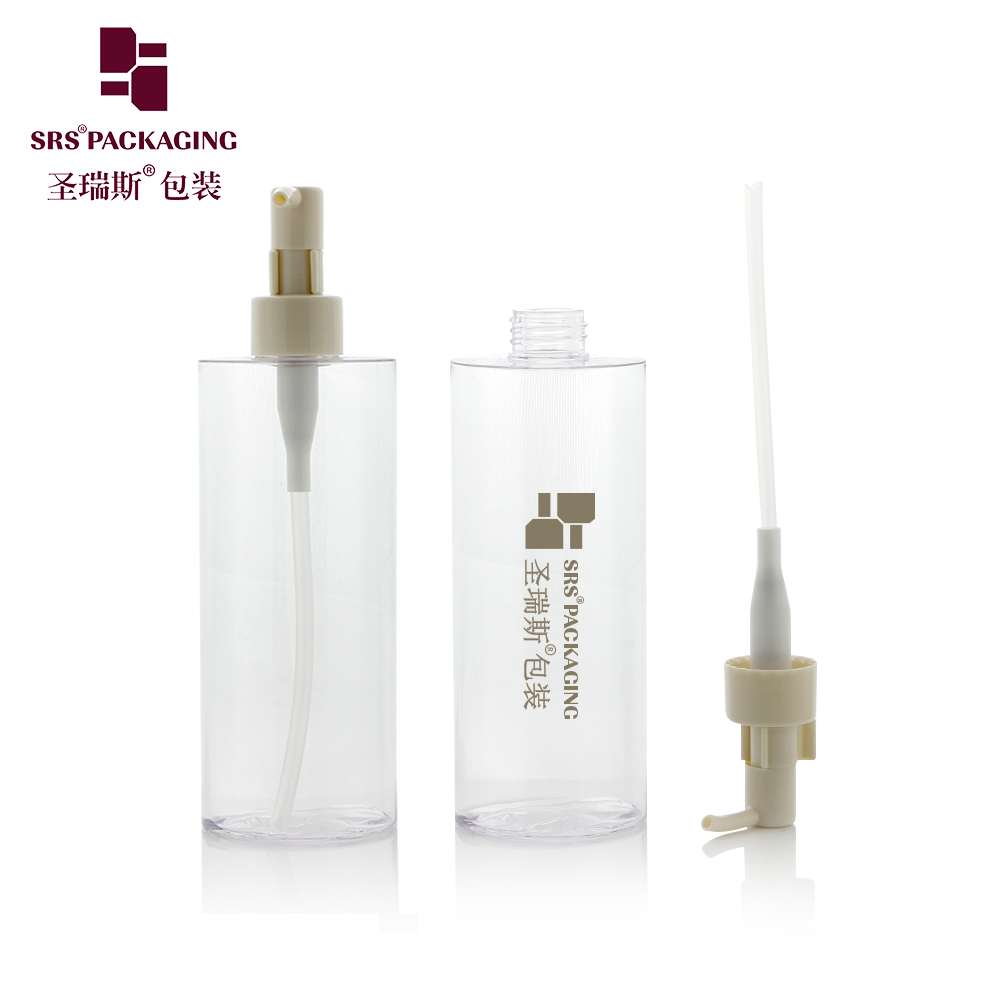 Flat Shoulder PET 300ml Bottle PCR Eco-friendly Recycable Pump Bottle For Hand Soap in Salon