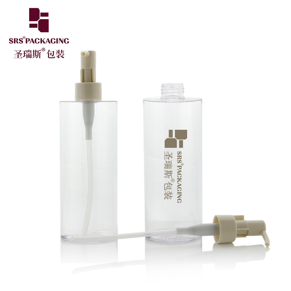 Flat Shoulder PET 300ml Bottle PCR Eco-friendly Recycable Pump Bottle For Hand Soap in Salon