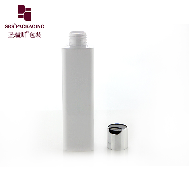 Pink 180ml Flat PET Bottle Clear Plastic Toner Bottle Recycle Moisturizer Packaging Square Bottle For Cleansing