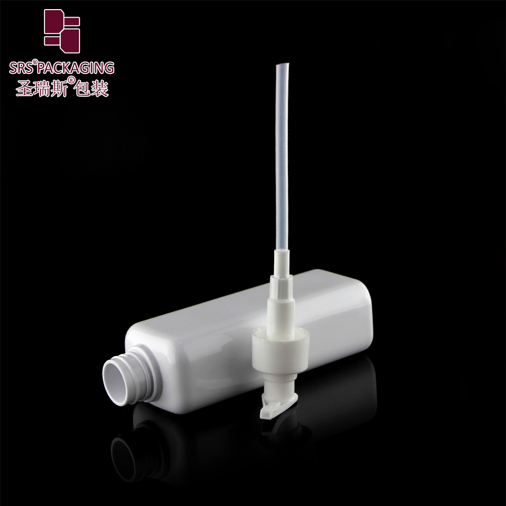 250ml 300ml Squeeze White Eco-friendly Pet PCR Empty Plastic Pump Square Shampoo Bottles