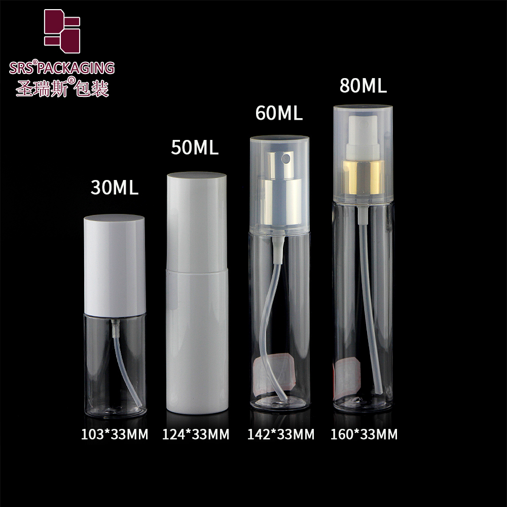 Eco Friendly Empty Cosmetic PET Plastic Spray bottles 30ml 50ml 60ml 80ml