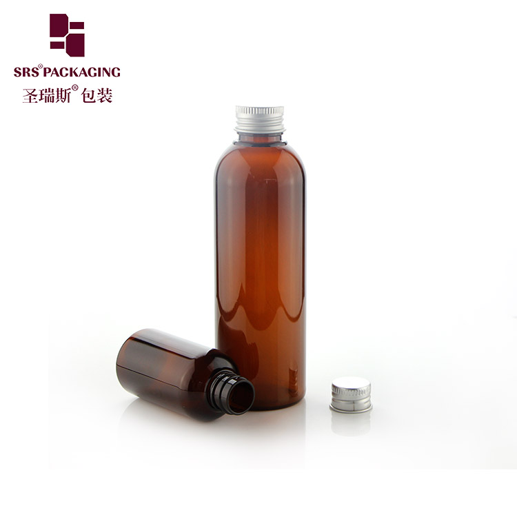 PET Amber Bottle 200ml 250ml 300ml Empty Plastic  Bottle Packaging For Mouthwash Shampoo Bottle