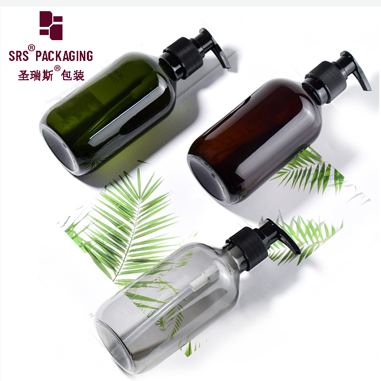 Factory supplier shampoo bottle 500ml empty biodegradable amber pet baby lotion bottle serum