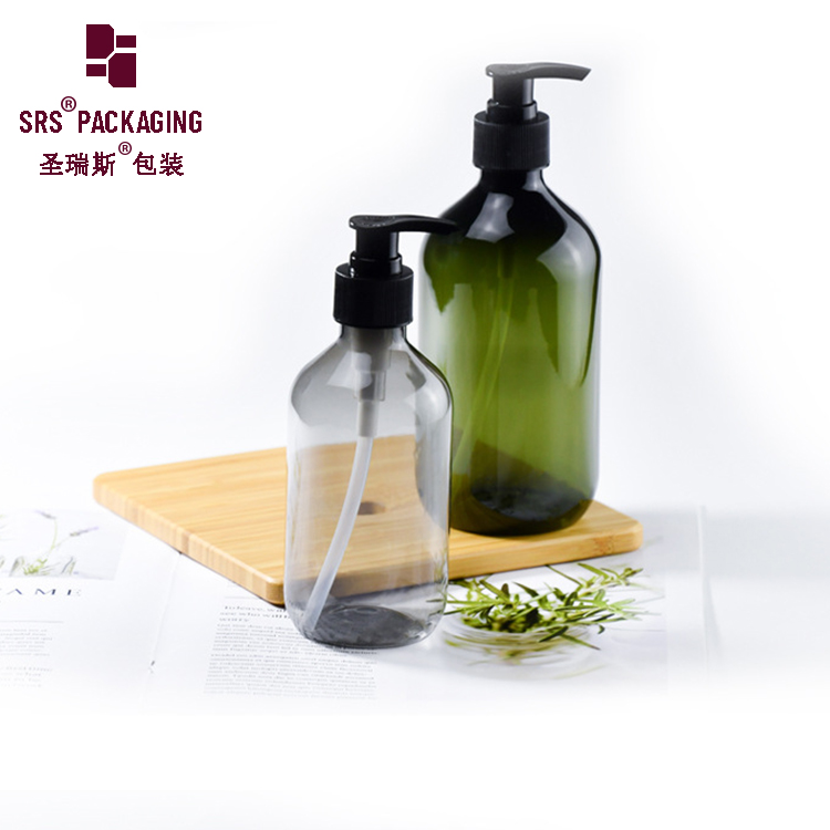 Factory supplier shampoo bottle 500ml empty biodegradable amber pet baby lotion bottle serum