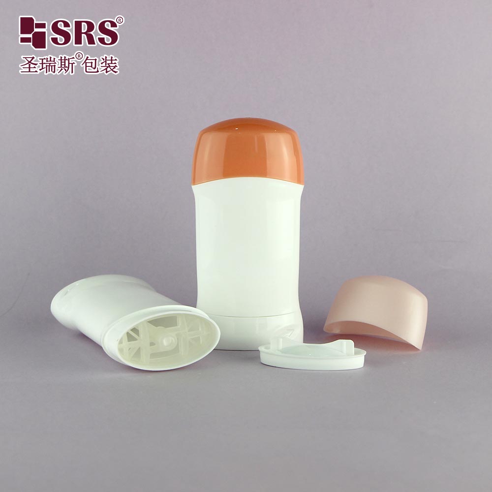 Oval 45g 75g Plastic Cosmetic Deodorant Stick Bottle Container For Body Care