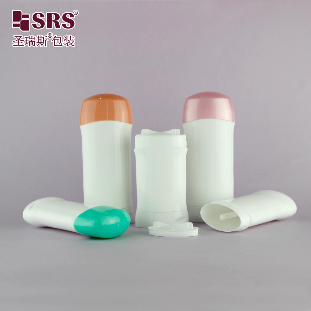 Oval 45g 75g Plastic Cosmetic Deodorant Stick Bottle Container For Body Care