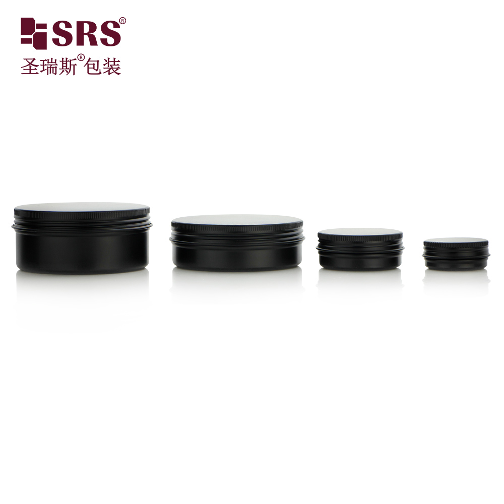 Custom Aluminum Jar For Hand Cream Black Aluminum Jar 50ml Cosmetic Containers