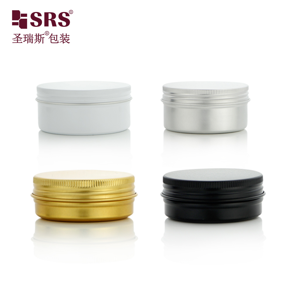 Custom Aluminum Jar For Hand Cream Black Aluminum Jar 50ml Cosmetic Containers