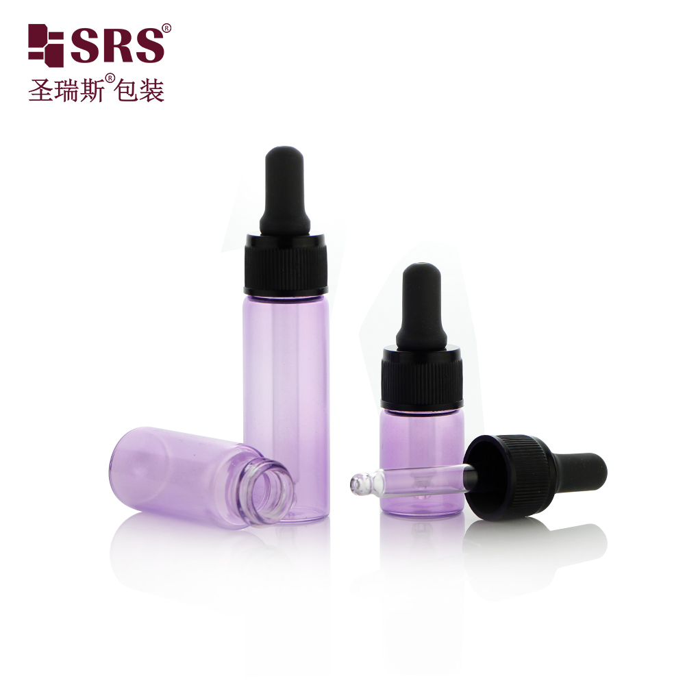 2ml 5ml 10ml 15ml Luxury Mini Black Dropper Glass Bottle For Eye Serum Essential Oil Dropper Bottles