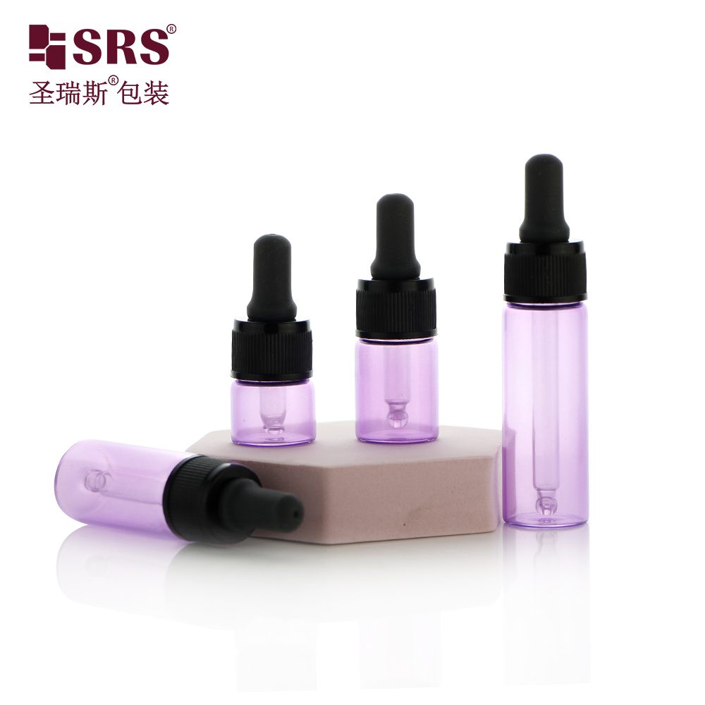 2ml 5ml 10ml 15ml Luxury Mini Black Dropper Glass Bottle For Eye Serum Essential Oil Dropper Bottles