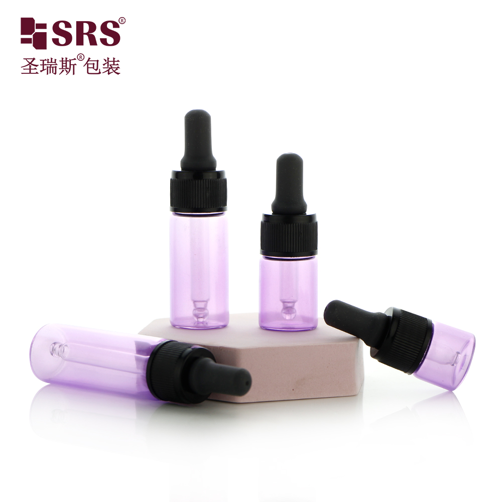 2ml 5ml 10ml 15ml Luxury Mini Black Dropper Glass Bottle For Eye Serum Essential Oil Dropper Bottles