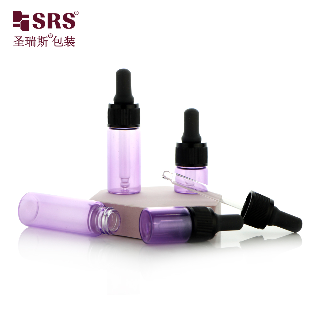 2ml 5ml 10ml 15ml Luxury Mini Black Dropper Glass Bottle For Eye Serum Essential Oil Dropper Bottles