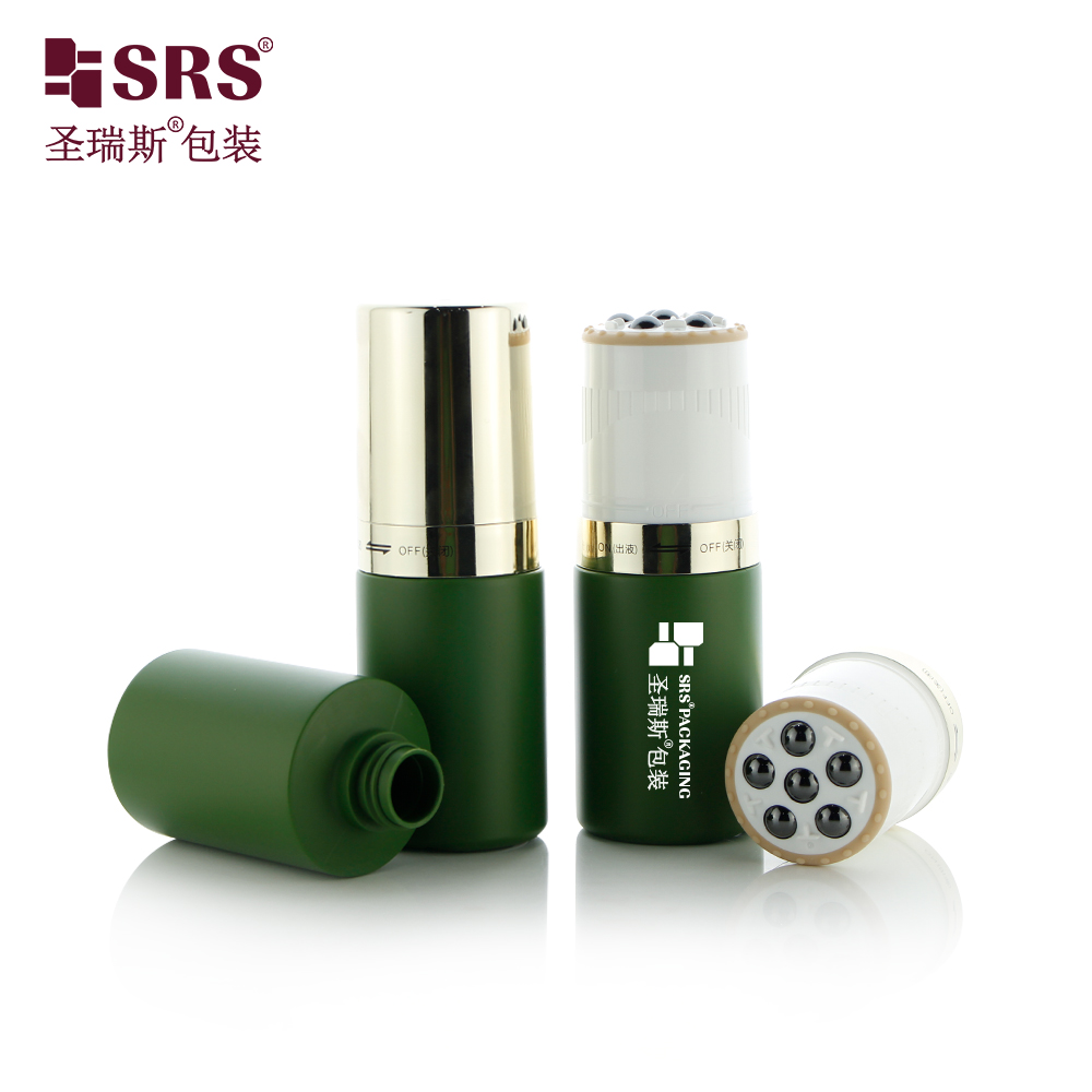 High quality 80ml plastic six steel ball roll on bottle with cosmetic PE lid bottle