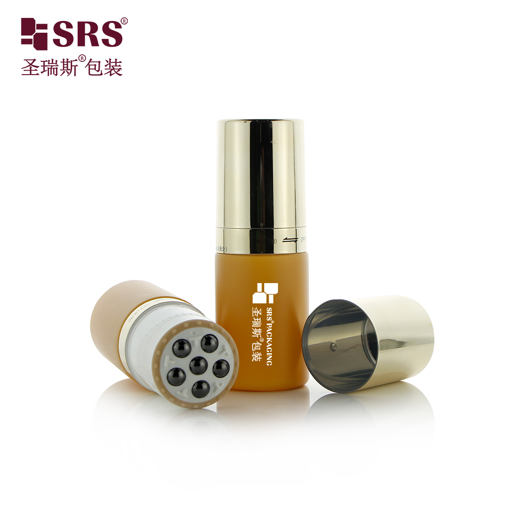 High quality 80ml plastic six steel ball roll on bottle with cosmetic PE lid bottle