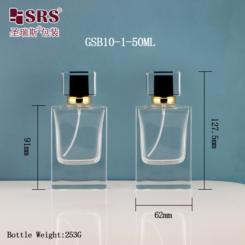 China Manufacturer Transparent Round Square Perfume Atomizer Empty Glass Perfume Bottles