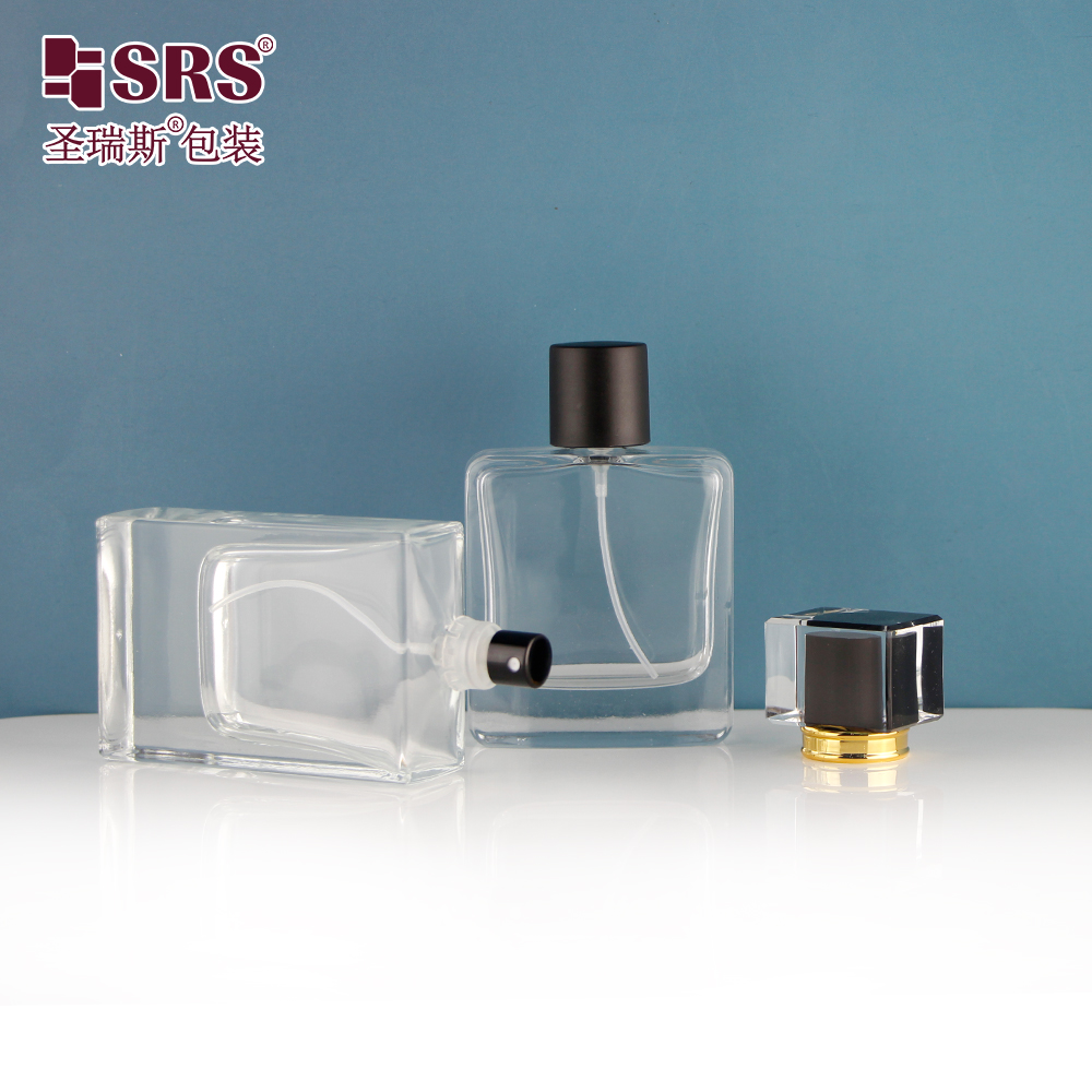 China Manufacturer Transparent Round Square Perfume Atomizer Empty Glass Perfume Bottles