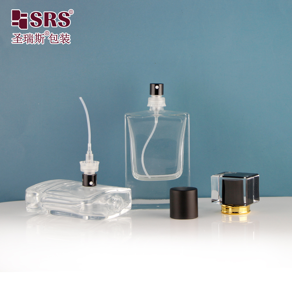 China Manufacturer Transparent Round Square Perfume Atomizer Empty Glass Perfume Bottles