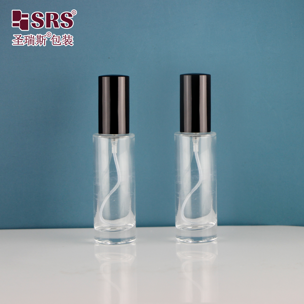 20ml 30ml Transparent Square Cosmetic Lotion Custom Glass Cosmetic Bottle