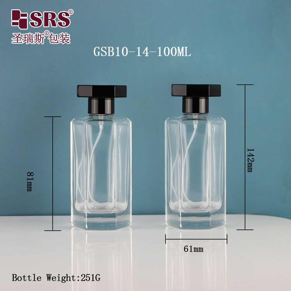 Clear Glass Perfume Bottle with Sprayer Atomizer Perfume Container Luxury Packaging 50ml 45ml