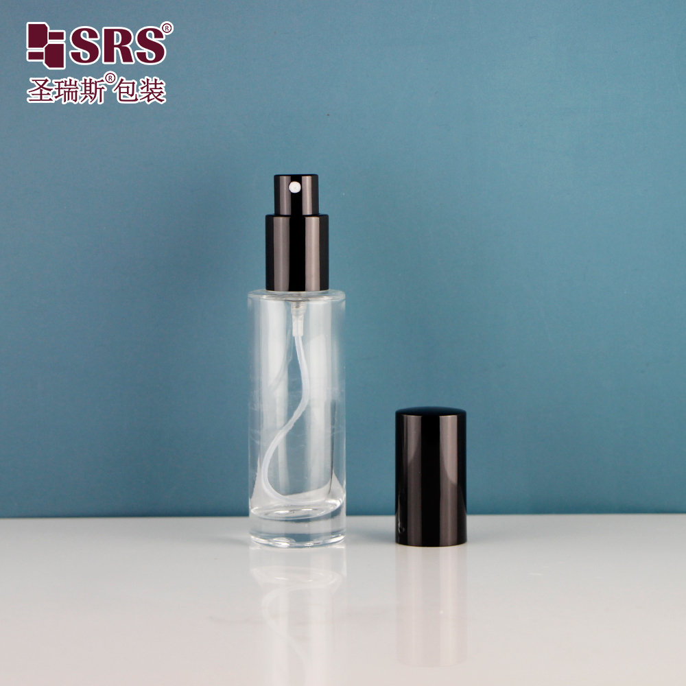 30ml round shape transparent clear 1oz perfume spray bottle