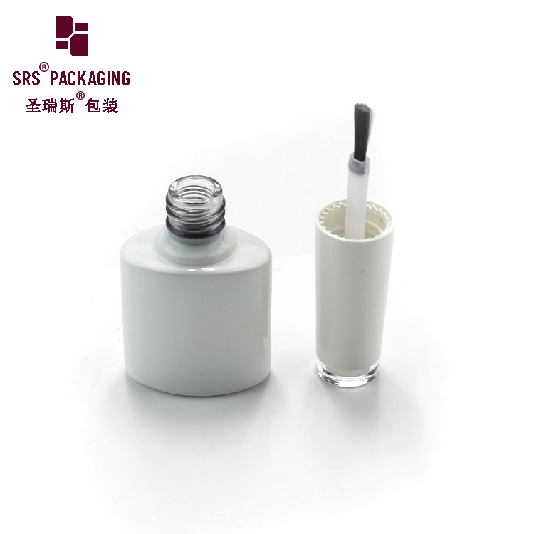 Empty Nail Polish Bottle White Frosted Nail Gel Bottle Oval Glass Packaging for Nail Care On Sale