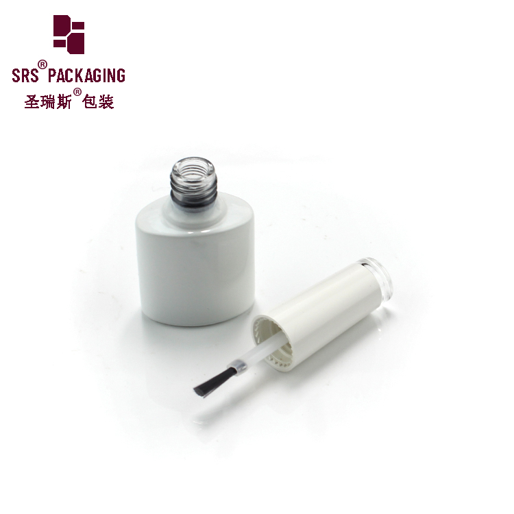 Empty Nail Polish Bottle White Frosted Nail Gel Bottle Oval Glass Packaging for Nail Care On Sale