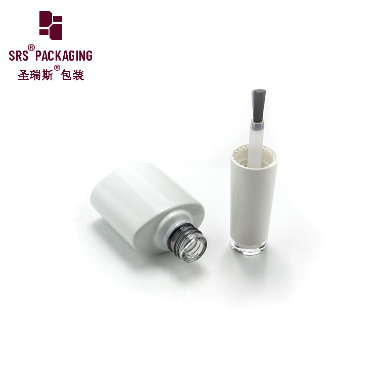 Empty Nail Polish Bottle White Frosted Nail Gel Bottle Oval Glass Packaging for Nail Care On Sale
