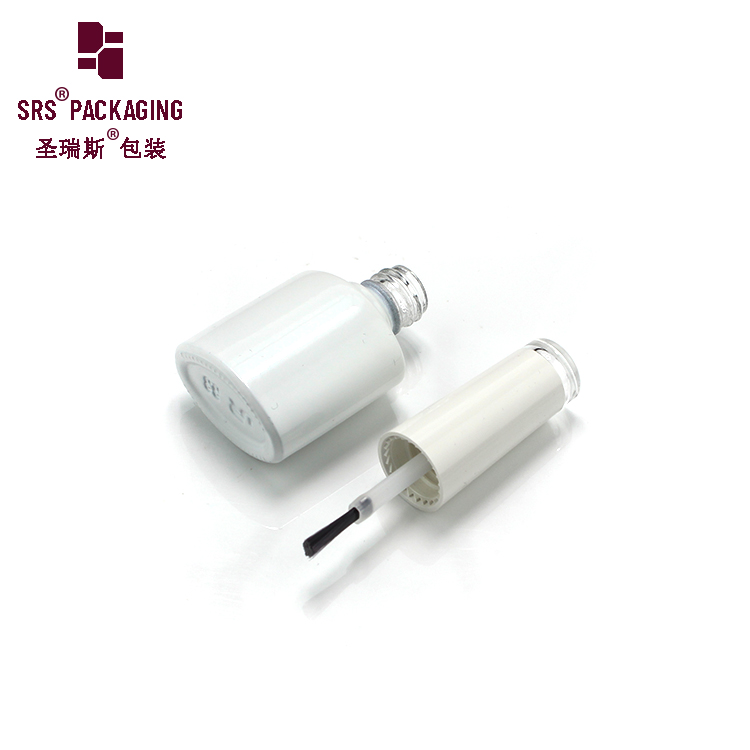 Empty Nail Polish Bottle White Frosted Nail Gel Bottle Oval Glass Packaging for Nail Care On Sale