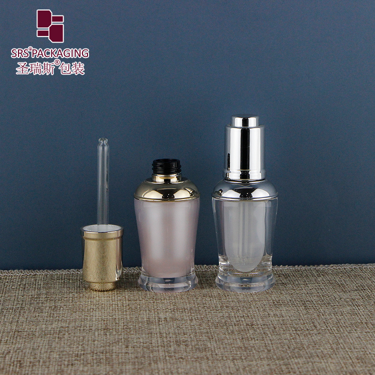 Professional Custom Acrylic Cosmetics Dropper Bottles 8 ml for Serum Oils