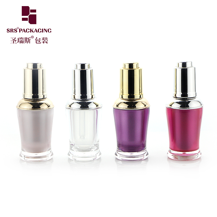 Professional Custom Acrylic Cosmetics Dropper Bottles 8 ml for Serum Oils