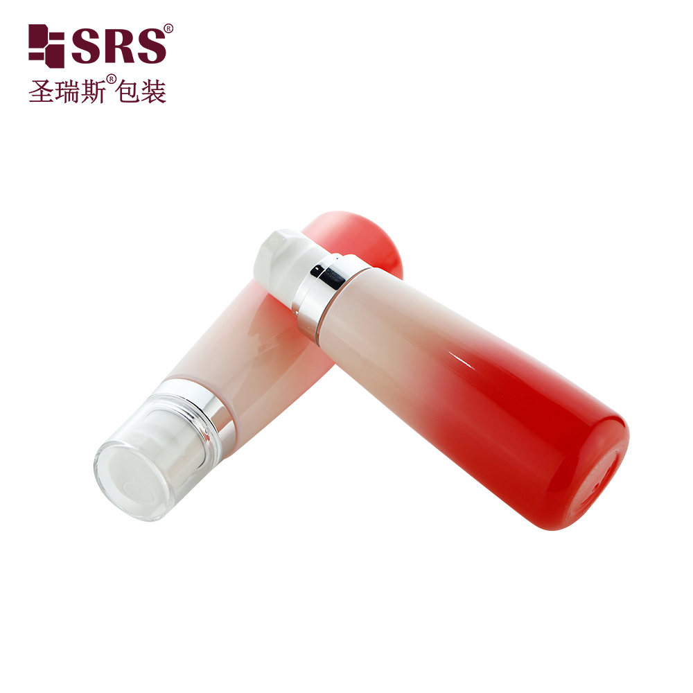 Custom Red Gradient Color Empty Glass Lotion Bottle 50ml 100ml 120ml for Cosmetics