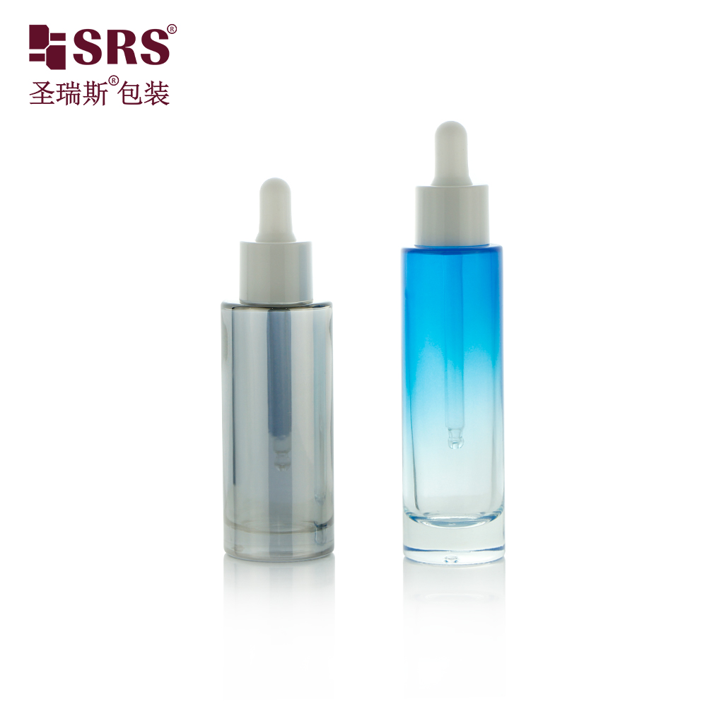 Wholesale 35ml 55ml Round Cosmetic Packaging Empty Serum Lotion Foundation Glass Bottle