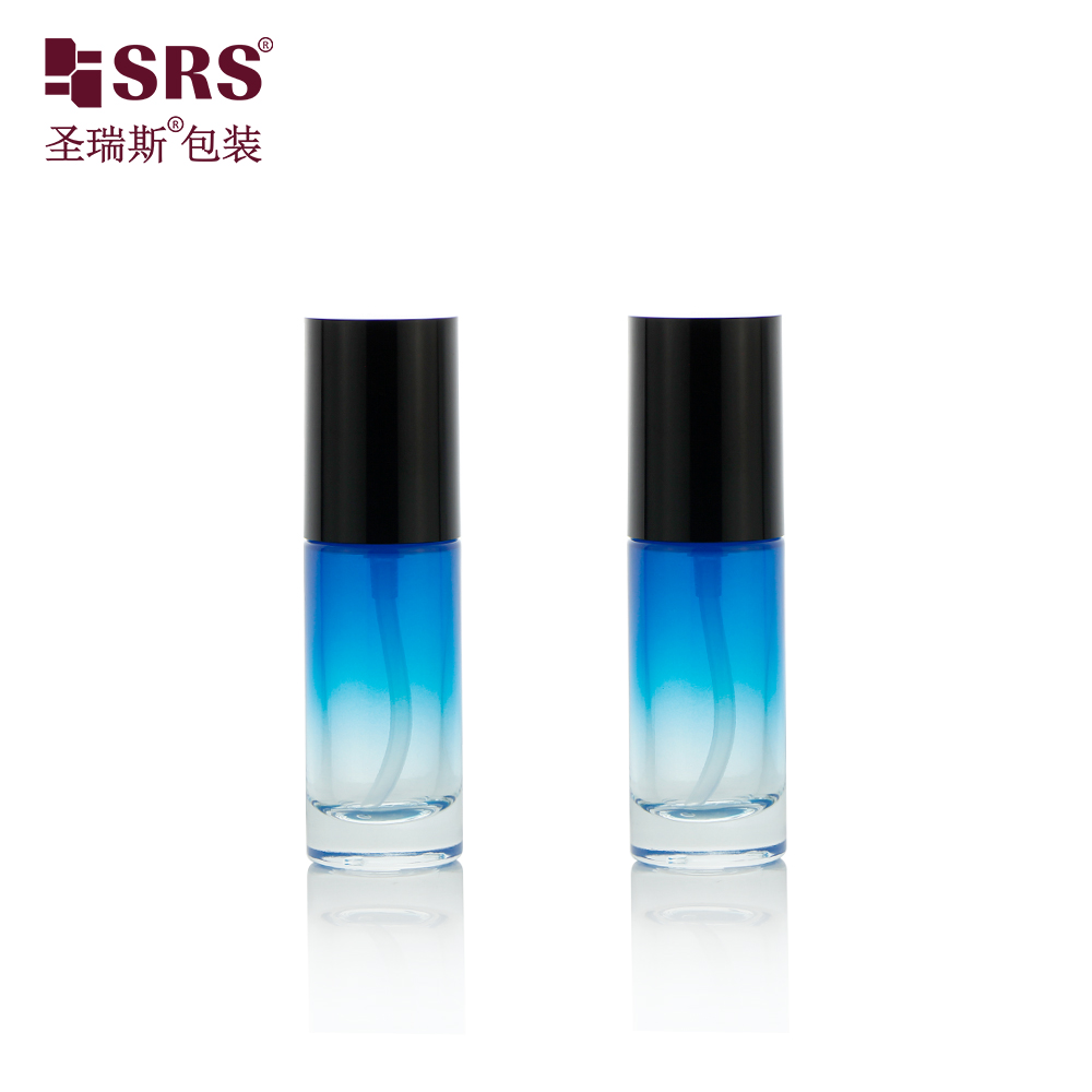 Wholesale 35ml 55ml Round Cosmetic Packaging Empty Serum Lotion Foundation Glass Bottle