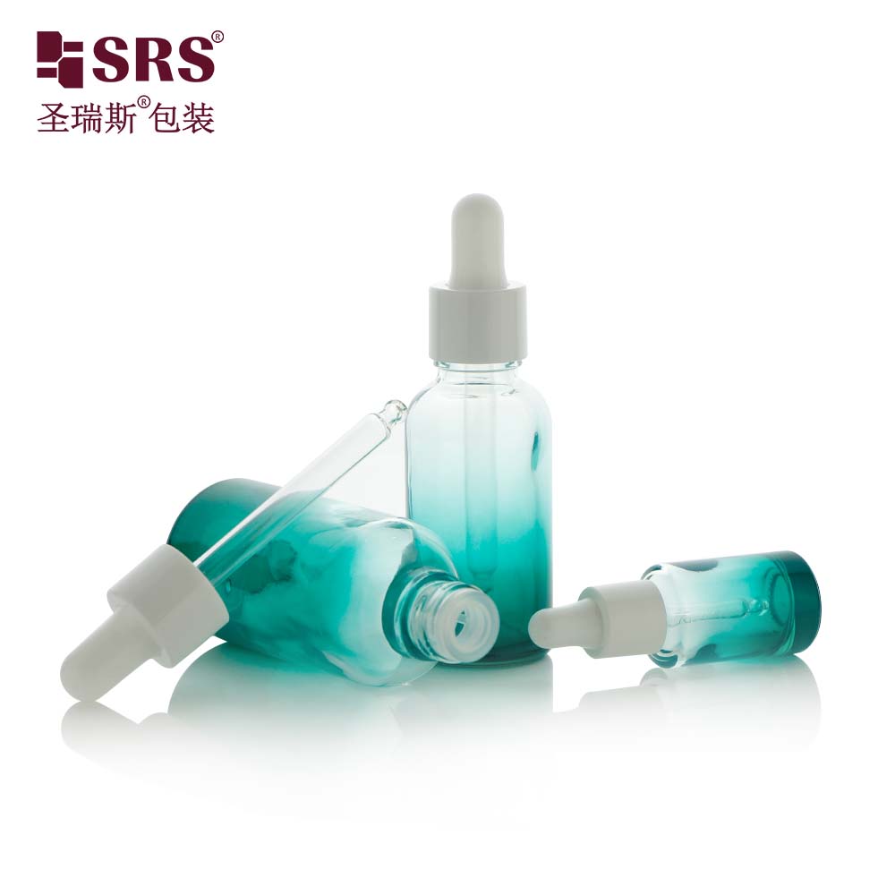 Luxury 5ml 20ml 30ml glass bottles custom gradient color essential oil packaging