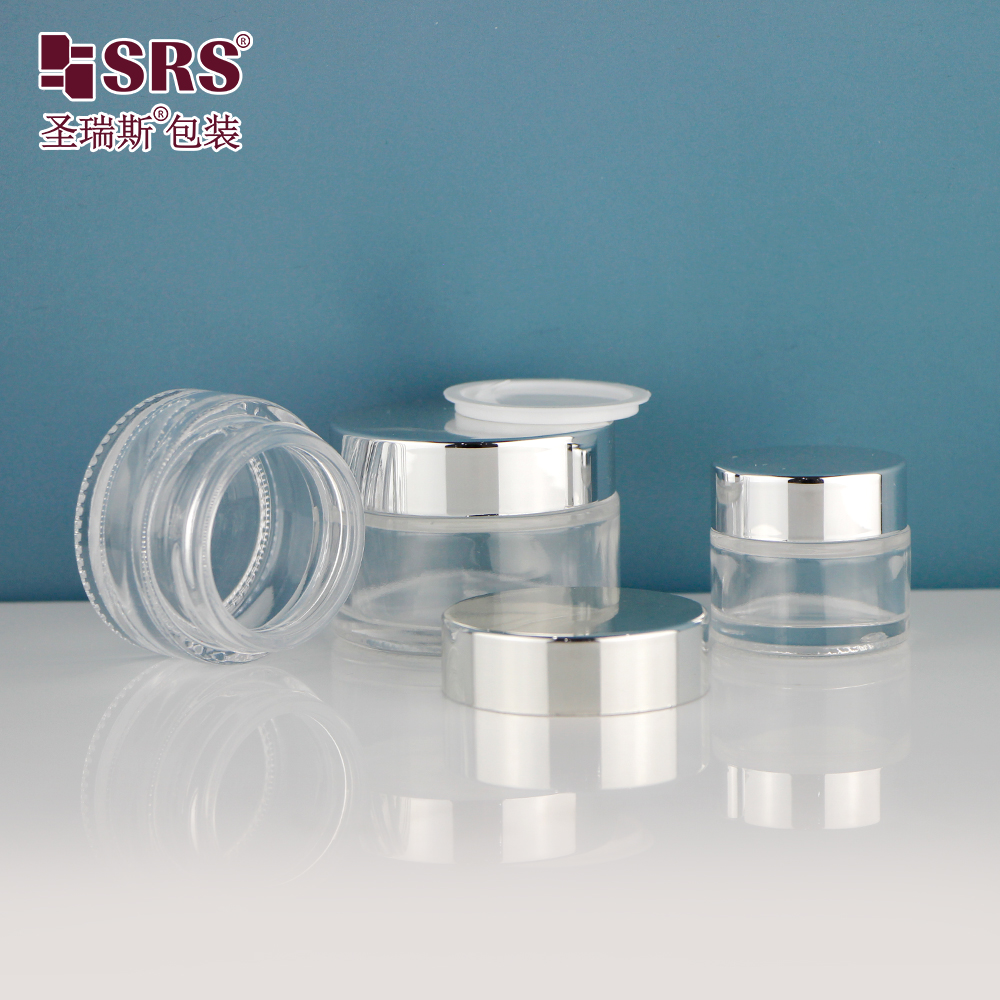 Wholesale Factory Mini Size 10g 15g 25g Eye Cream Face Cosmetic Glass Round Transparent Jars