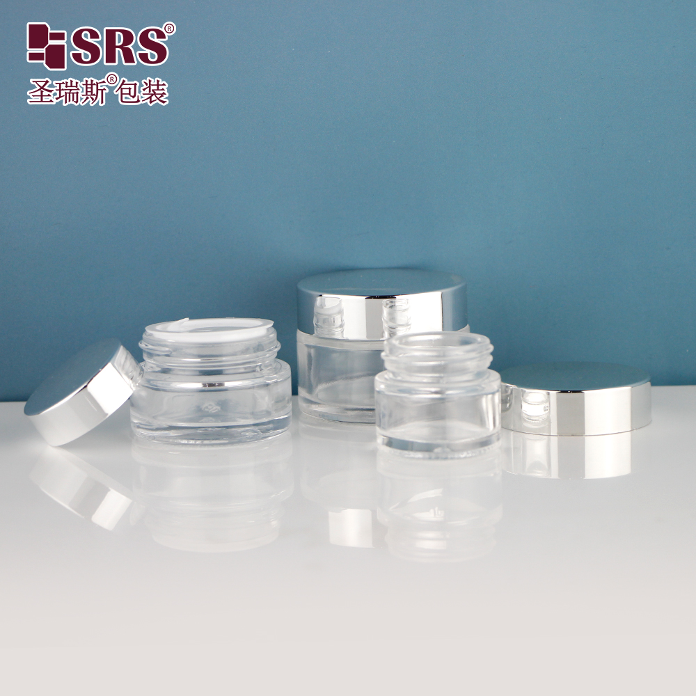 Wholesale Factory Mini Size 10g 15g 25g Eye Cream Face Cosmetic Glass Round Transparent Jars