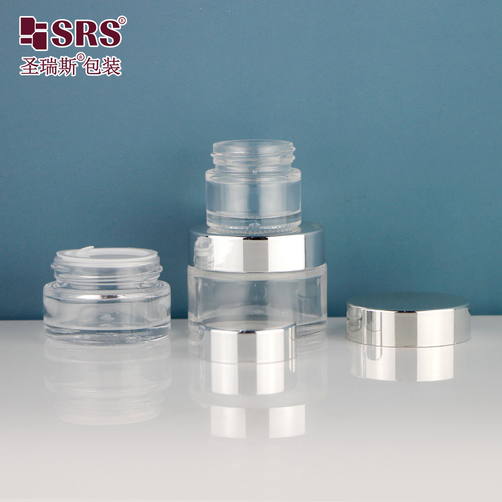 Wholesale Factory Mini Size 10g 15g 25g Eye Cream Face Cosmetic Glass Round Transparent Jars